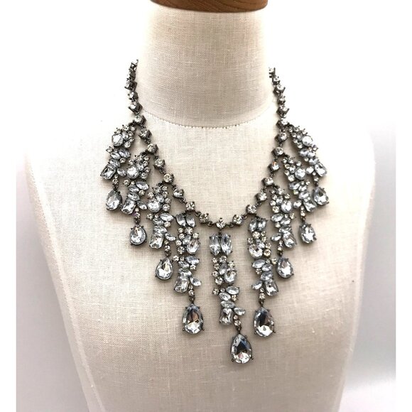 Vintage VTG rare signed SCAASI Statement Rhinestone Statement Necklace & Clip Ea - Picture 3 of 13